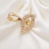 P-067 (8) Classy 0.35 Cts F/VS1 Round Brilliant Diamonds Unisex Evil Eye Pendant 18K Gold