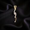 Pave 0.88 Cts Round Brilliant Cut F/VS1 Diamonds Pendant Earrings Set 14K Gold