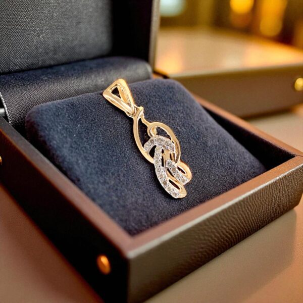 P-075 (7) Classy 0.90 Cts Round Brilliant Cut F/VS1 Diamonds Pendant Earrings Set 14K Gold