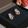 P-075 (8) Classy 0.90 Cts Round Brilliant Cut F/VS1 Diamonds Pendant Earrings Set 14K Gold