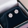 GIA Certified 0.75 Cts F/VS1 Natural Diamonds Pendant Earrings Set Fine 18K Gold