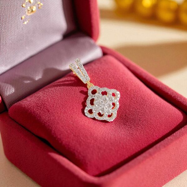 P-080 (8) Stunning 2.25 Cts Round Brilliant F/VS1 Diamonds Pendant Earrings Set 14K Gold