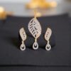 P-081 (6) Classy 2.38 Cts Round Brilliant Cut F/VS1 Diamonds Pendant Earrings Set 14K Gold