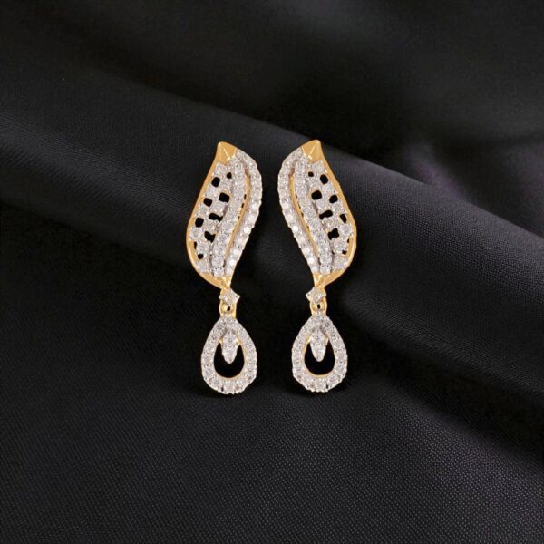 P-081 (8) Classy 2.38 Cts Round Brilliant Cut F/VS1 Diamonds Pendant Earrings Set 14K Gold