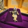 Pave 0.32 Cts Round Brilliant Cut F/VS1 Diamonds Unisex Krishna Pendant 14K Gold