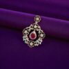P-084 (12) 3.32 Cts F/VS1 Round Brilliant Cut Natural Diamonds Ruby Pendant 14K Rose Gold