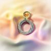 P-085 (19) Pave 2.70 Cts F/VS1 Natural Diamonds Interlocking Pendant Earrings Set 14K Gold
