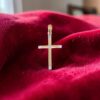 P-086 (5) Exquisite 0.20 Cts Round Brilliant F/VS1 Diamonds Unisex Cross Pendant 14K Gold
