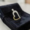 Pave 0.75 Carats Round Brilliant F/VS1 Diamonds Heart Pendant In 14K Yellow Gold