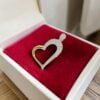 Pave 0.75 Carats Round Brilliant F/VS1 Diamonds Heart Pendant In 14K Yellow Gold