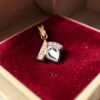 Stunning 0.60 Cts Round Baguette Shape F/VS1 Diamonds Pendant In 14K Yellow Gold