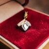 Stunning 0.60 Cts Round Baguette Shape F/VS1 Diamonds Pendant In 14K Yellow Gold