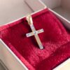 P-089 (7) Classy 0.20 Cts Round Brilliant F/VS1 Diamonds Unisex Cross Pendant In 14K Gold