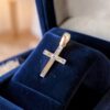 P-089 (9) Classy 0.20 Cts Round Brilliant F/VS1 Diamonds Unisex Cross Pendant In 14K Gold