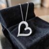 Beautiful 0.40 Cts Round Brilliant F/VS1 Diamonds Heart Pendant 14K White Gold