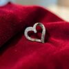 Beautiful 0.40 Cts Round Brilliant F/VS1 Diamonds Heart Pendant 14K White Gold