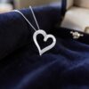 Beautiful 0.40 Cts Round Brilliant F/VS1 Diamonds Heart Pendant 14K White Gold