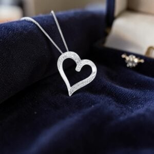 Home 13 Beautiful 0.40 Cts Round Brilliant F/VS1 Diamonds Heart Pendant 14K White Gold