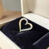 Dazzling 0.40 Cts Round Brilliant F/VS1 Diamonds Heart Pendant 14K Yellow Gold
