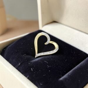 Home 12 Dazzling 0.40 Cts Round Brilliant F/VS1 Diamonds Heart Pendant 14K Yellow Gold