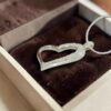 Stunning 0.82 Carats Round Brilliant F/VS1 Diamonds Heart Pendant 14K White Gold