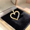 0.30 Cts Round Brilliant F/VS1 Diamonds Open Heart Pendant In 14K Gold