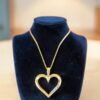 0.30 Cts Round Brilliant F/VS1 Diamonds Open Heart Pendant In 14K Gold