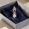 P-095 (5) Stunning 0.40 Cts Round Brilliant F/VS1 Diamonds Floral Pendant 18K Yellow Gold