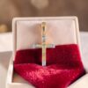 P-096 (5) Elegant 0.15 Cts Round Brilliant F/VS1 Diamonds Unisex Cross Pendant In 18K Gold