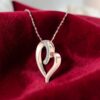 Pave 0.30 Cts Round Brilliant F/VS1 Diamonds Love Heart Pendant In 14K Rose Gold