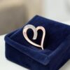 Pave 0.30 Cts Round Brilliant F/VS1 Diamonds Love Heart Pendant In 14K Rose Gold
