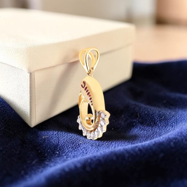 P-102 (7) Classy 0.30 Cts Round Brilliant F/VS1 Diamonds Unisex Ganesha Pendant 14K Gold
