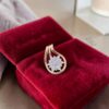 Pave 0.90 ct Round Brilliant F/VS1 Diamonds Floral Pendant Earrings Set 14K Gold