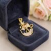 Gorgeous 0.28 Cts Round Brilliant F/VS1 Diamonds Unisex Ganesha Pendant 14K Gold