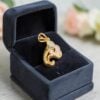 P-107 (21) Exquisite 0.15 Cts Round Brilliant F/VS1 Diamonds Lord Ganesha Pendant 14K Gold