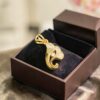 P-107 (24) Exquisite 0.15 Cts Round Brilliant F/VS1 Diamonds Lord Ganesha Pendant 14K Gold