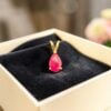 Gorgeous 4.30 Carats Lab Grown Ruby Unisex Split Bail Pendant in 18K Gold