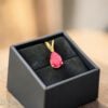 Gorgeous 4.30 Carats Lab Grown Ruby Unisex Split Bail Pendant in 18K Gold