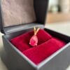 Gorgeous 4.30 Carats Lab Grown Ruby Unisex Split Bail Pendant in 18K Gold