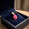Gorgeous 4.30 Carats Lab Grown Ruby Unisex Split Bail Pendant in 18K Gold