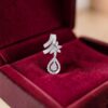 3.66 Cts Round Baguette Shape F/VS1 Diamonds Pendant Earrings Set in 14K White Gold