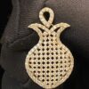 P-468 (2) Pave 1.58 Cts Round Brilliant Cut Diamonds Pendant In 585 Fine 14K Yellow Gold