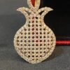 P-468 (3) Pave 1.58 Cts Round Brilliant Cut Diamonds Pendant In 585 Fine 14K Yellow Gold