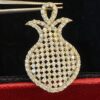P-468 (9) Pave 1.58 Cts Round Brilliant Cut Diamonds Pendant In 585 Fine 14K Yellow Gold