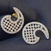 P-468-E (3) Pave 2.18 Cts Round Brilliant Cut Natural Diamonds Stud Earrings In 585 14K Gold