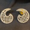 P-468-E (4) Pave 2.18 Cts Round Brilliant Cut Natural Diamonds Stud Earrings In 585 14K Gold