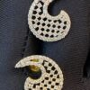 P-468-E (7) Pave 2.18 Cts Round Brilliant Cut Natural Diamonds Stud Earrings In 585 14K Gold