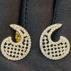 P-468-E (9) Pave 2.18 Cts Round Brilliant Cut Natural Diamonds Stud Earrings In 585 14K Gold
