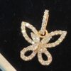 P-469 (5) Stunning 1.12 Cts Round Marquise Pear Cut Diamonds Butterfly Pendant In 14K Gold