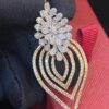 Pave 2.20 Cts Round Brilliant Cut Natural Diamonds Pendant In 585 Solid 14K Gold